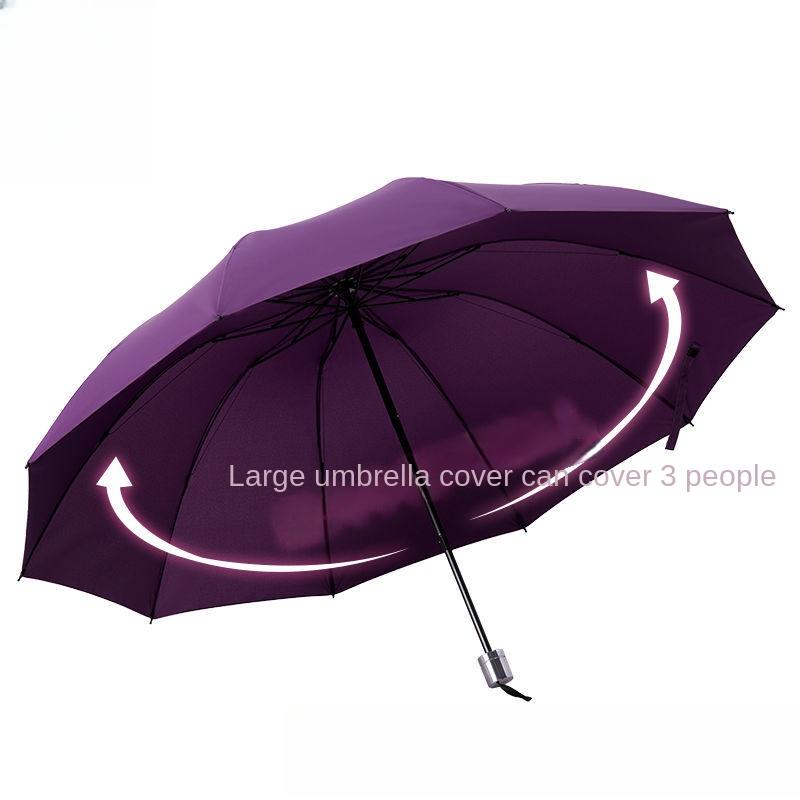

Большой негабаритный зонт от дождя, унисекс, зонт для трех человек, деловой зонт, три складных зонта