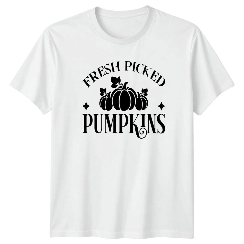 Fresh Picked Pumpkins TShirt Farmhouse Decor Autumn Harvest S