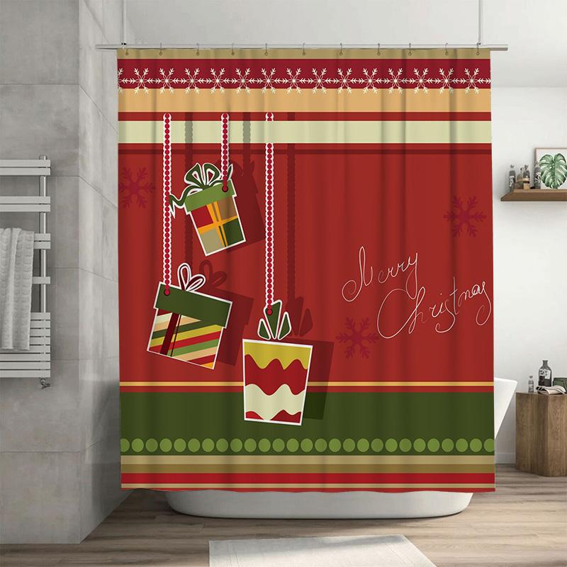 

Очаровательная Рождественская Занавеска для Душа Праздничный Декор для Ванной Водонепроницаемая Ткань Рождественский Узор Домашний Декор Современный Стиль 150x180cm