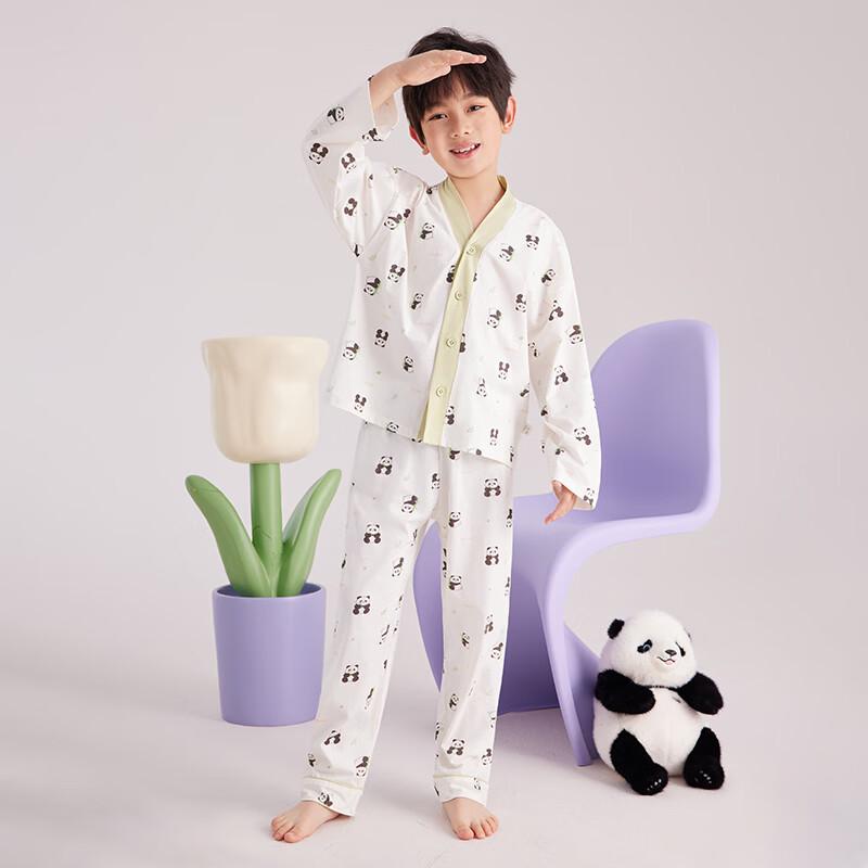 Hongdou Unisex Kids' Lightweight Cotton Cardigan Pajama Set