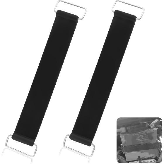 

2PCS Motorcycle Battery Strap with Buckles for Protecting Battery,Rubber Retractable Battery Box Strap,Battery Tie Down Strap with Metal Buckle for 2PCS