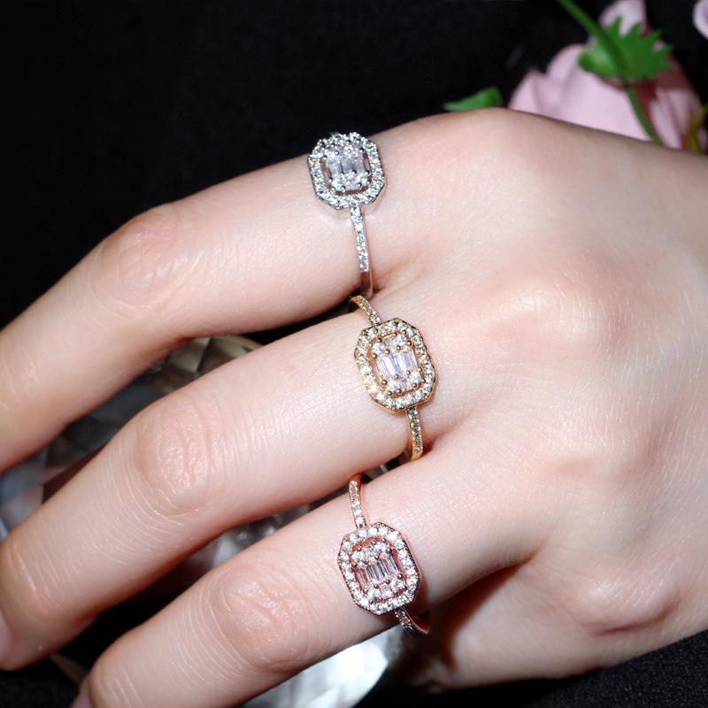 Jewelry Classic Engagement Women'S Zircon Ring Full Diamond Miniature Zircon Ring Jewelry