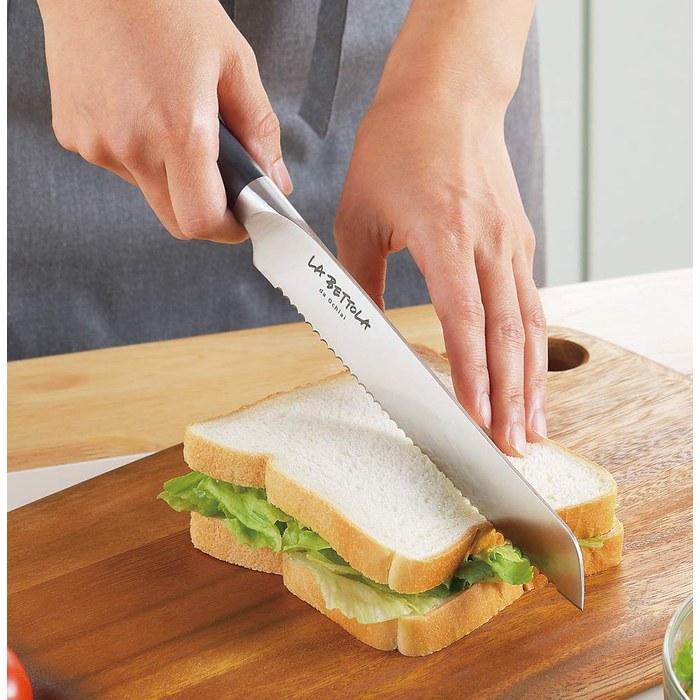 Tamahashi La Bettra Bread Knife & Kitchen Scissors LB-252 Black 200 mm