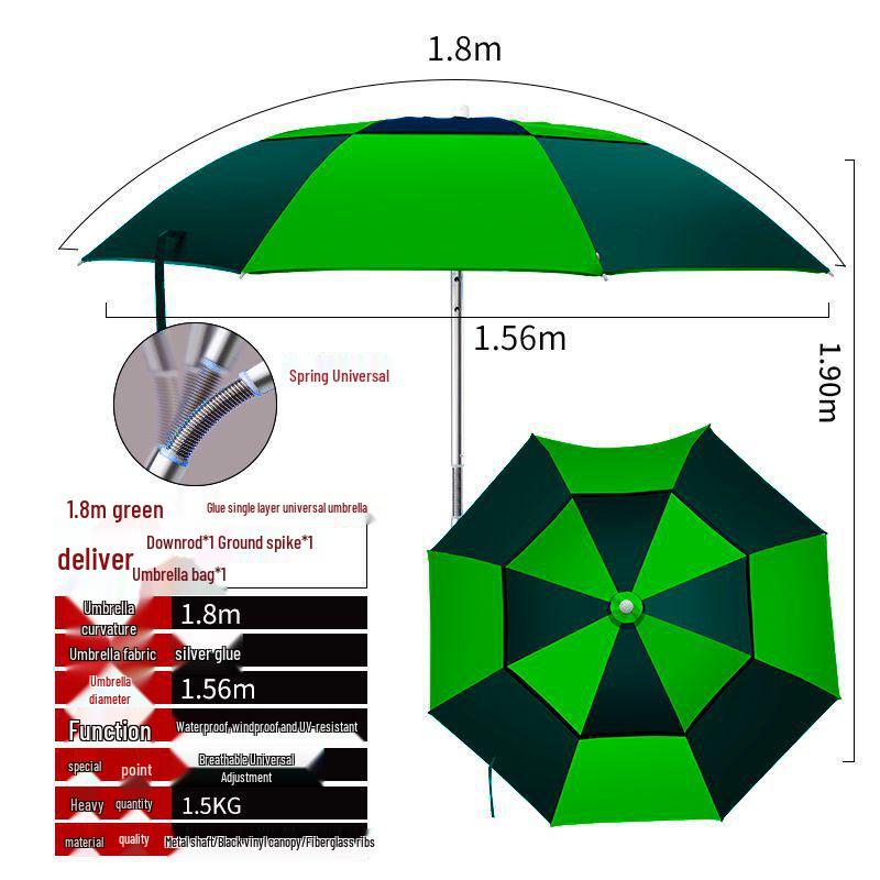 Summer Fishing Sunshade Umbrella - Large, UV Protection