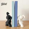 Cute Rabbit Book Supports 2PCS Bunny Bookends 3D Printed Matte Black And Study Room Shelving Supplies White Stoppers for Home Office Library