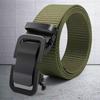 Men'S Belt Automatic Metal Buckle Imitation Nylon Webbing Outdoor Work Belt Toothless Automatic Buckle Casual Sports Canvas Belt
