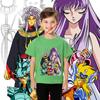 Saint Seiya Anime Dětské Tričko Bavlna Unisex Kluci Dívky Krátký Rukáv Tričko Kreslený Potisk Měkké Pohodlné Dětské Oblečení