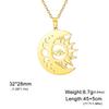 Dawapara Sun and Moon Phase Necklace Crescent Moon Pendant Stainless Steel Jewelry Valentine's Day Gift