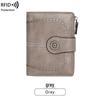 2023 RFID Women's Oil Wax Leather Wallet: Short Card Holder with Coin Purse and Fashion Buckle Zipper.