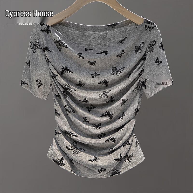 

Женский приталенный топ с коротким рукавом и плиссировкой XXL