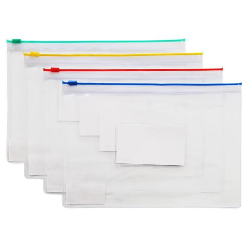 Deli 5524 A5 Transparent Zipper File Bags