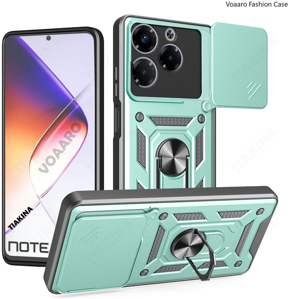 Slide Lens Funda for Infinix Note 40X 5G Case for Infinix Smart 8 Plus Hot 40i 40 Pro 4G Armor Case Magnetic Ring Stand Cover