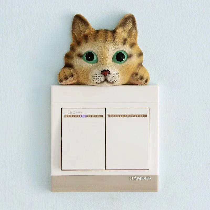 Creative Resin 3D Switch Stickers Living Room and Bedroom Wall Cartoon Switch Wall Stickers Decoration Protector Cover DIY