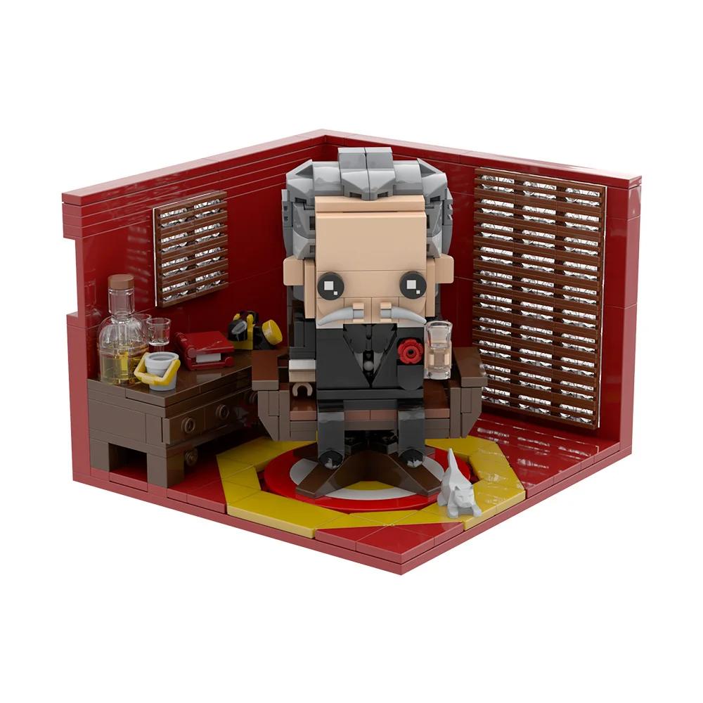 Gobricks MOC Padrino Vito Andolini Corleone Brickheadz Blocchi da Costruzione Figura Anime Blocchi Giocattoli Regalo