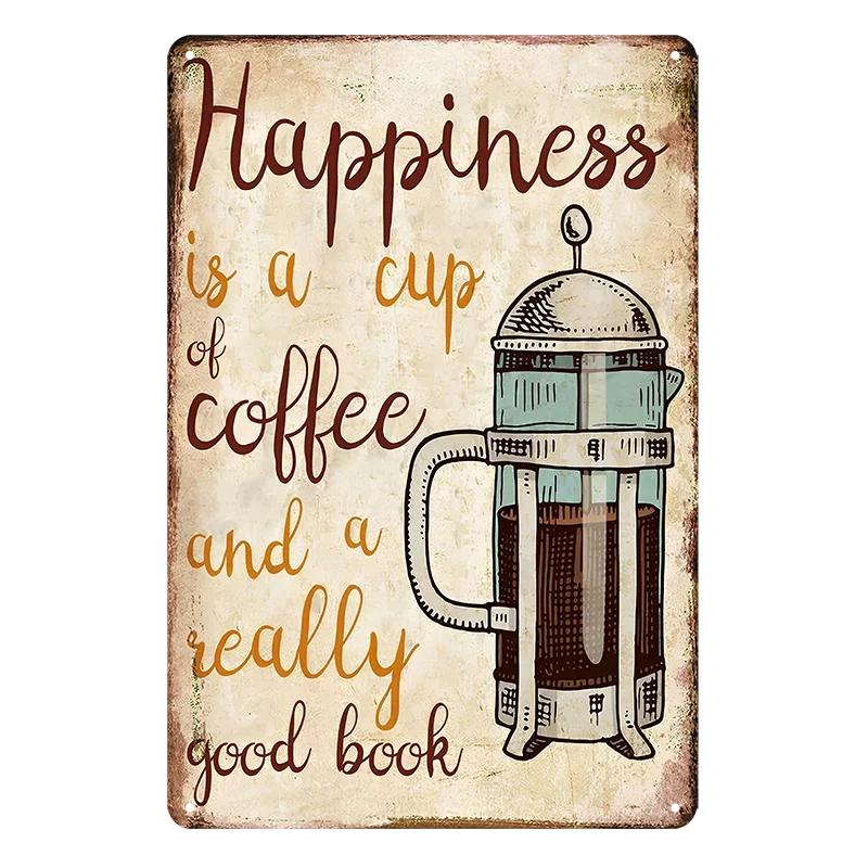 Vintage Coffee Bar Metal Tin Signs Decor Wall Art Sign Posters Wall Decoration Coffee Plaque Sign Cafe