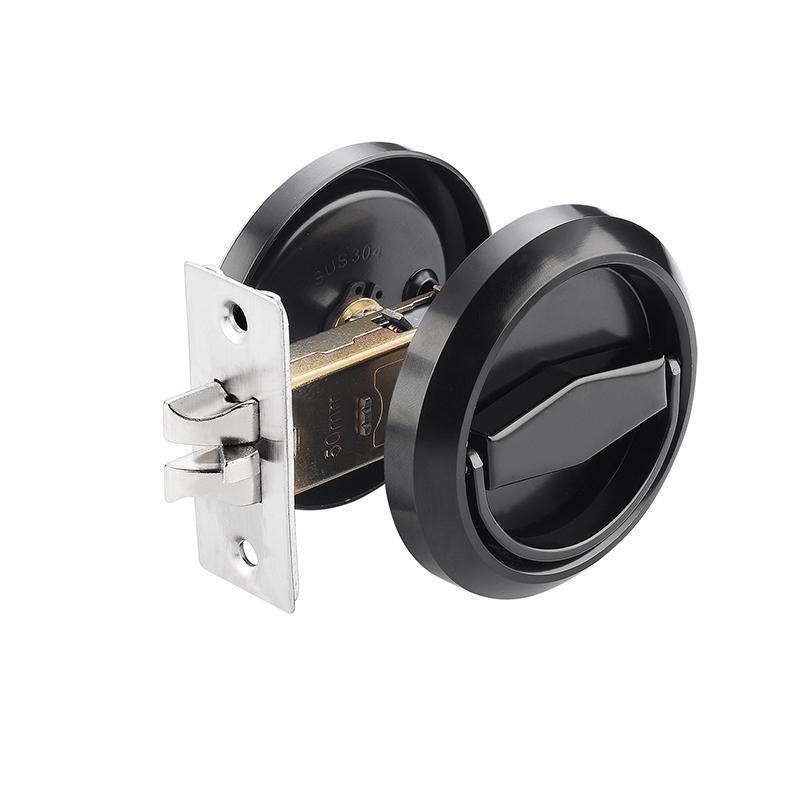 Stainless Steel Exquisite Beautiful Invisible Double-Sided Door Lock Indoor Circular Pull Ring Lock