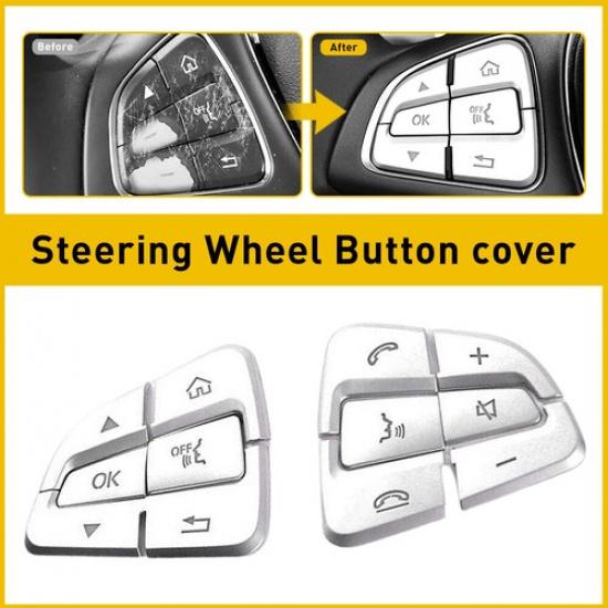 Chrome Steering Wheel Button Sticker Covers For Mercedes Benz GLC C Class W205 A