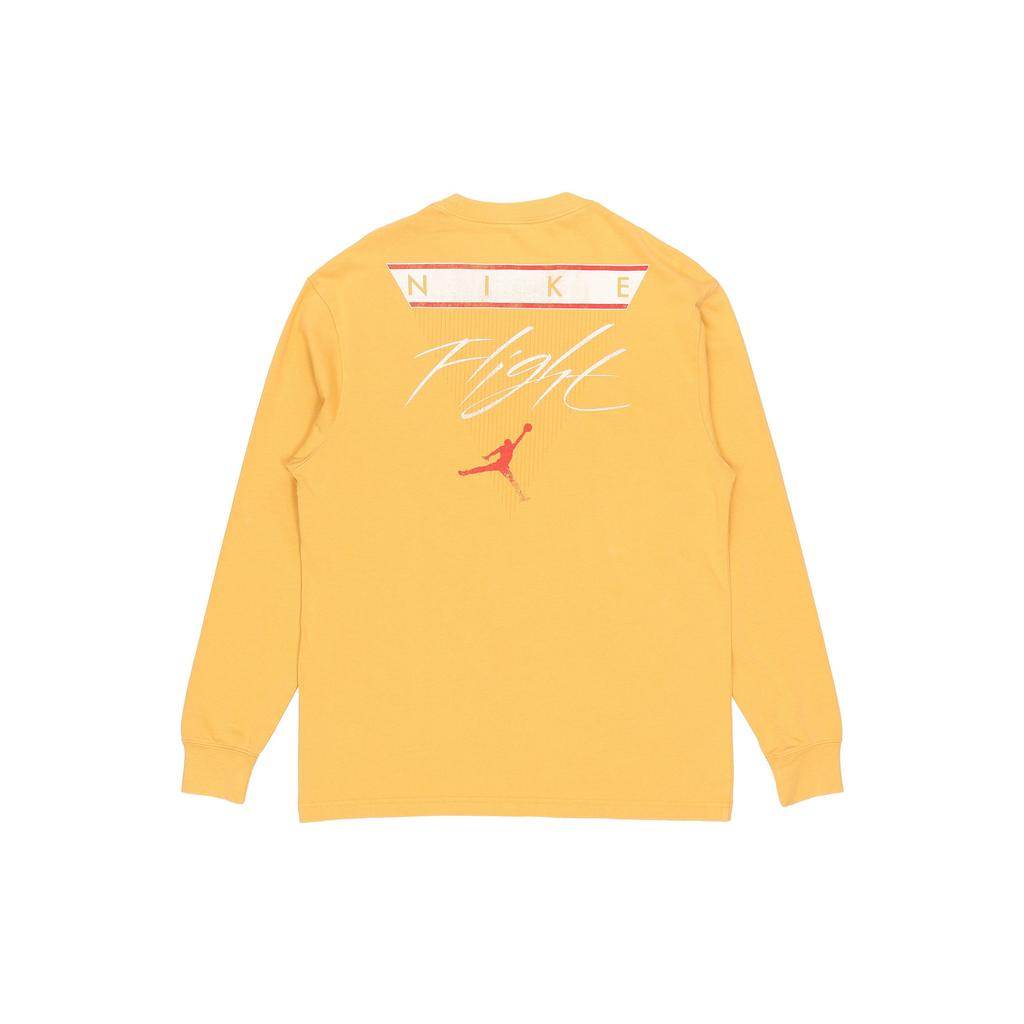 Jordan Logo Print Crew Neck Sweatshirt Men Tops Yellow DD0966-217