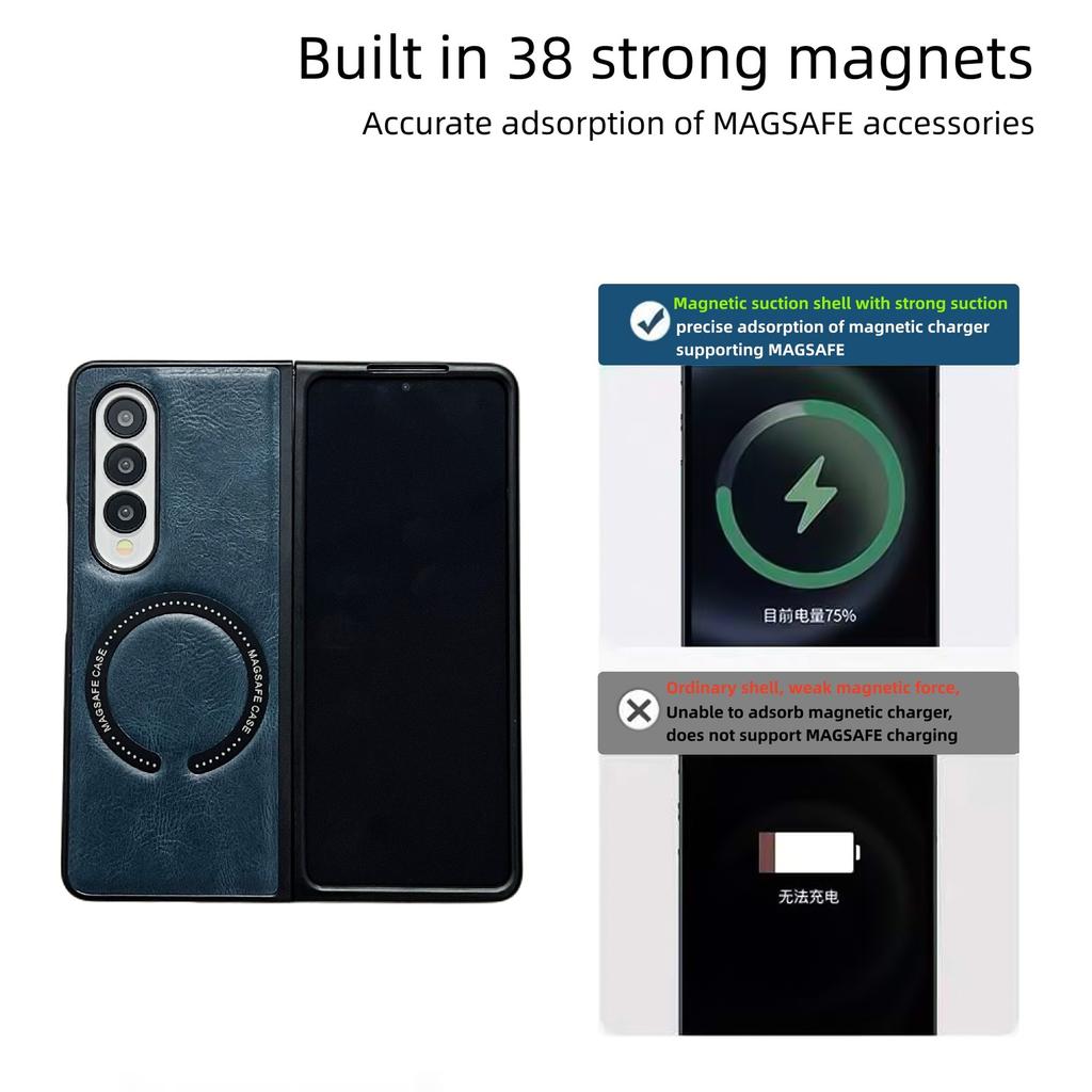 Suitable for Samsung Galaxy Z Fold6 Folding Phone Case ZFLIP6 Leather MagSafe Dustproof Tup Jacket
