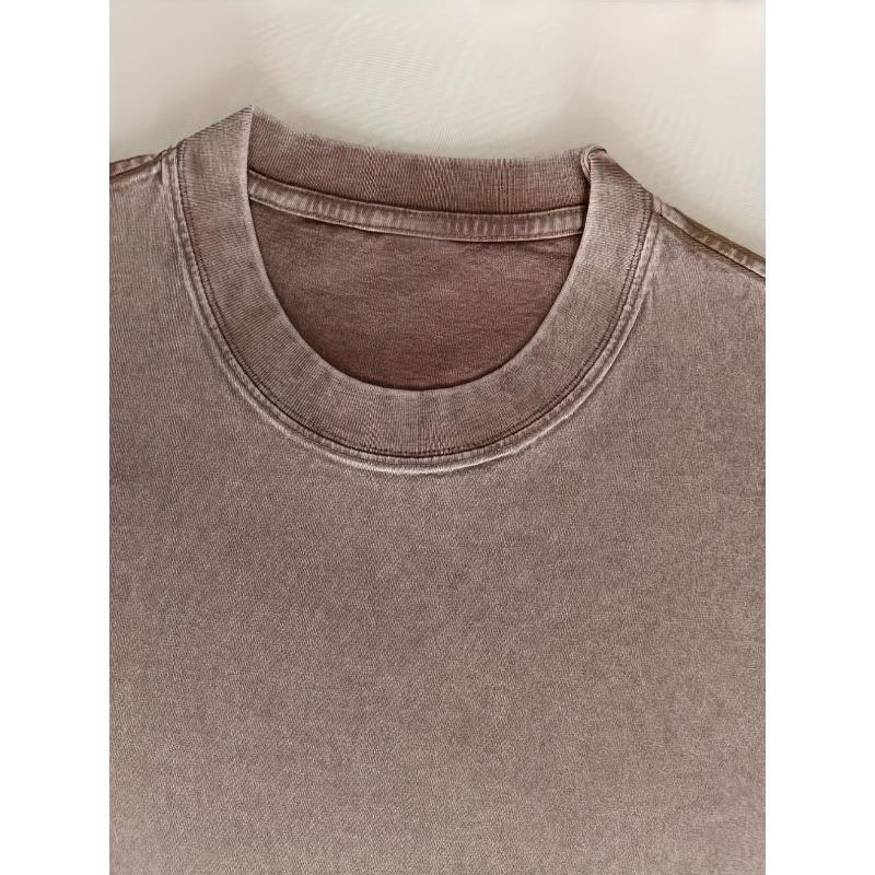 Men's Vintage T-Shirt - Retro Streetwear with Oak Bark & Oak Tree Print, Breathable Round Neck Casual for All-Season Wear, for Gym, Outdoor & Everyday