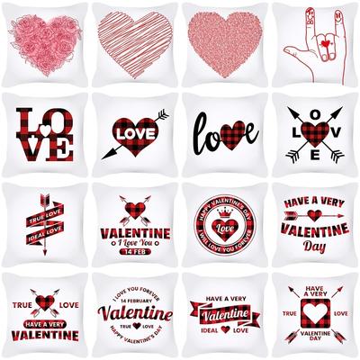 Home Decor Valentine Love Designs for Cozy Decor Pattern Cushion Cover Suitable for Sofa Bedroom Car Pillow Cover
