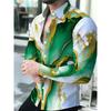 New men's fashionable luxury long sleeved shirt with high-definition 3D printed shirt and bamboo pattern top