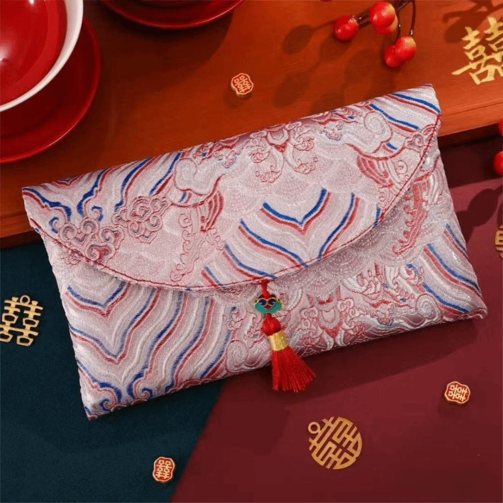 

Multi-purpose Fabric Red Envelope Red Color Big Capacity Lucky Money Bag Embroidery HongBao Spring Festival 10-18cm рожевий