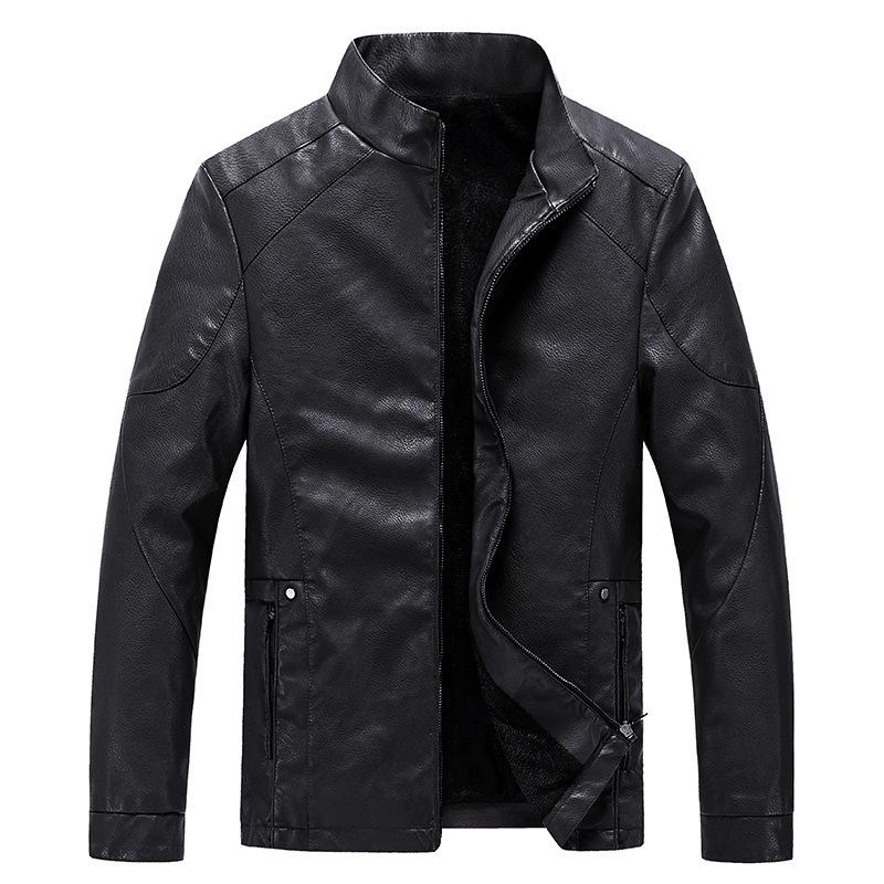 Spring and Autumn New Men's Leather Jacket Men's Slim-fit Locomotive Men's Leather Jacket