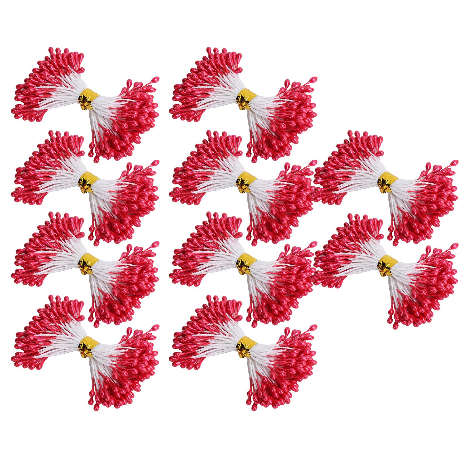 

900Pcs Flower Stamen Red Gypsum Material Artificial Bouquet Decoration Making Accessories(3mm(# 4) )