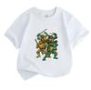 Kids Boys Girls Crew Neck Short Sleeve 100% Cotton T-Shirt, Cool Green Turtle Team Cartoon Print Casual Summer Soft Breathable Tee Tops for Children D