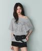 Ledeoli Vintage Slit One-Shoulder Short Sleeve T-Shirt [Melange]