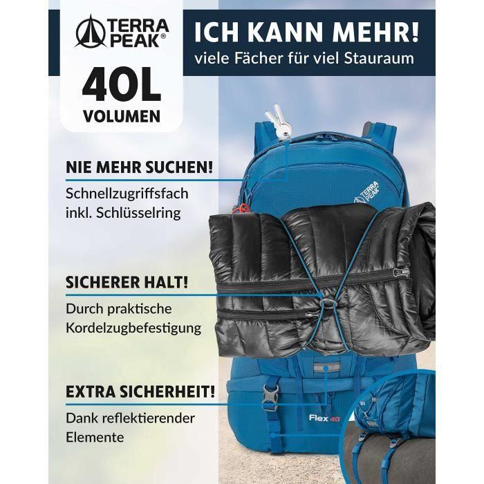 Wanderrucksack - Terra Peak - Flex 40 - 40L - Mixte - Bleu - Waterproof
