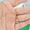 QMHJE Pendant Necklace Women Stainless Steel Strawberry Cherry Fish Lemon Slim Chain Choker Gold Waterproof
