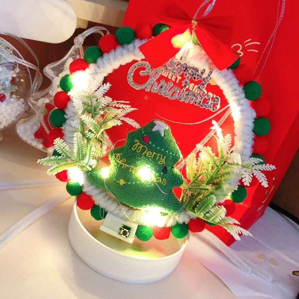 Festival Party Xmas Decorations With Lights Home Decoration DIY Wreath Materials Pendant Ornament