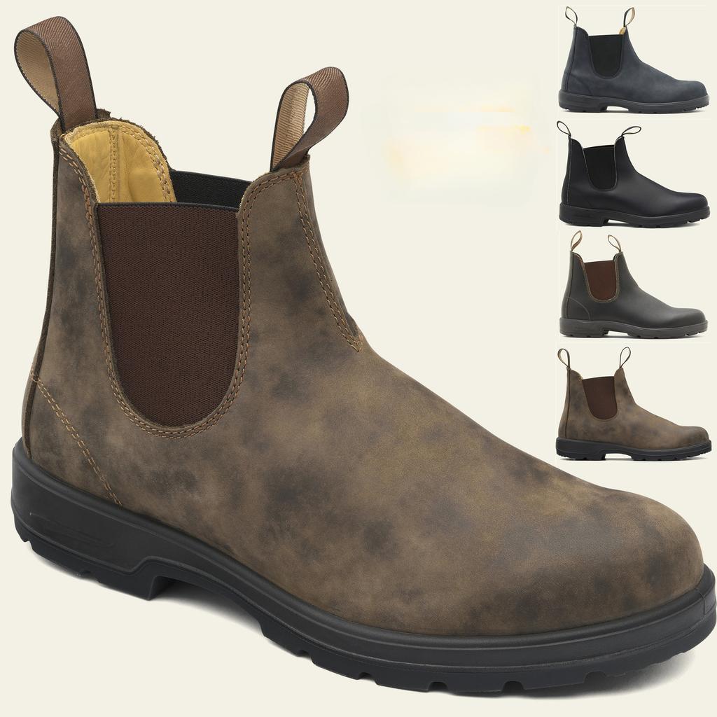 Size 35-49 Men's Classic Retro PU Leather Chelsea Boots Fashion Casual British Style Short Boots Brown Platform High-Top Shoes