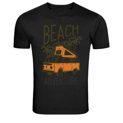 T-shirt Grafica Camper Van Avventura in Spiaggia Surf T-shirt da Viaggio