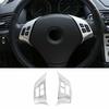 Matte Silver Steering Wheel Button Frame For BMW 3-Series E90 05-2012 Cover Trim