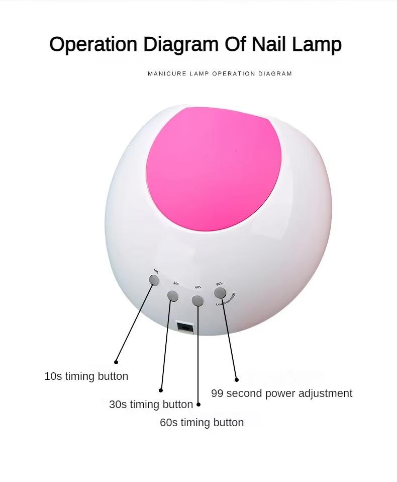 Sun2C UV-Nagellampe, 48 W, Gel-Nagellack-Trockner, Pediküre-Licht, Maniküre-Lampe, Nail Art, Gel-Trockner, Maschine, Nagel-LED-Lampe, nicht schwarz