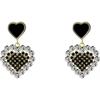 Korean Exquisite Heart Shape Stud Earrings For Women Shining CZ Zircon Love Imitation Pearl Earring Temperament Jewelry