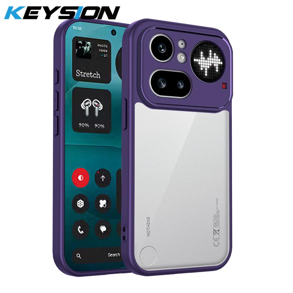 KEYSION Custodia Trasparente per Nothing Phone 4A 4A Pro Silicone+PC Trasparente Semplice Antiurto Cover per Nothing 4A Pro