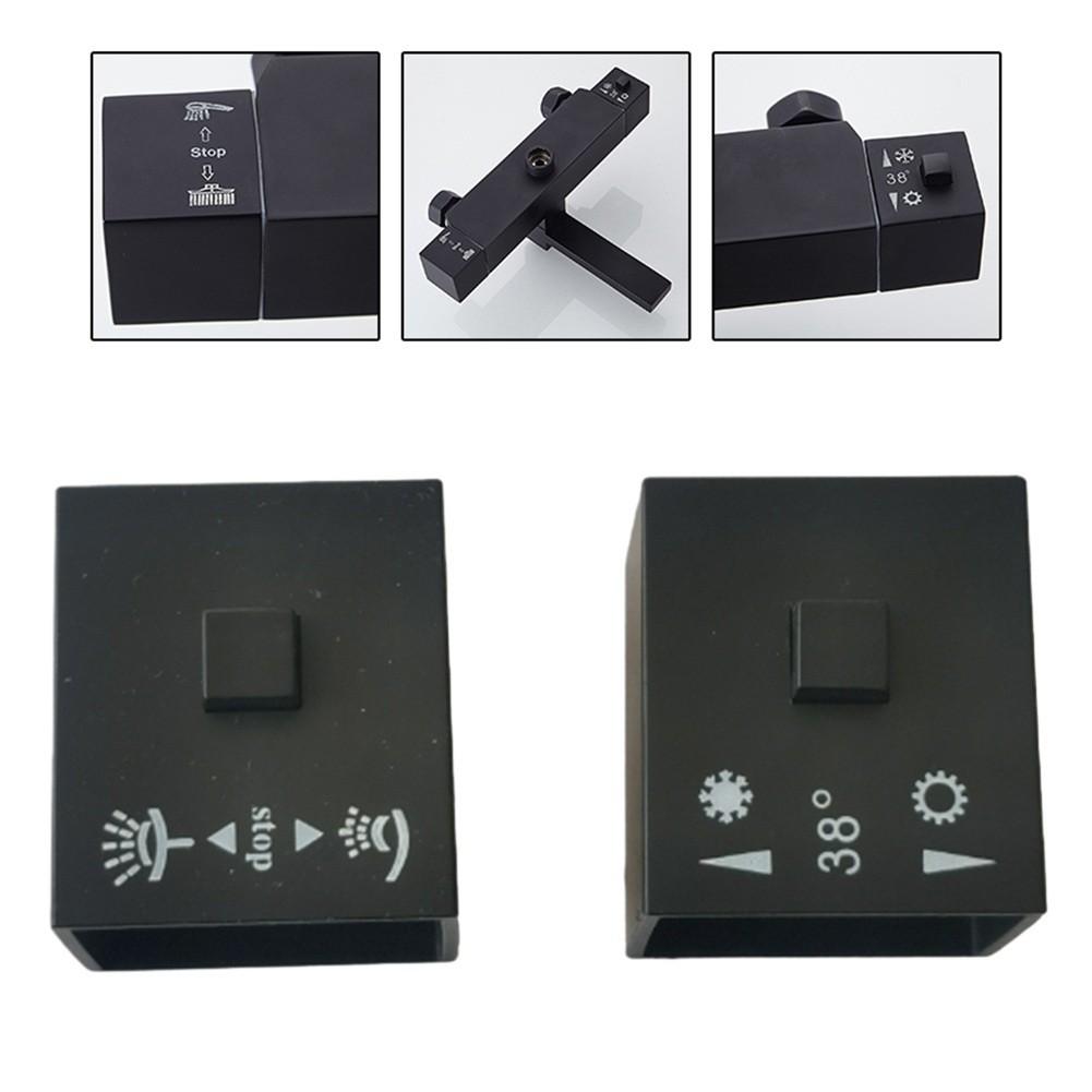 Premium Black Thermostatic Handle Knob for Precise Shower Temperature Control