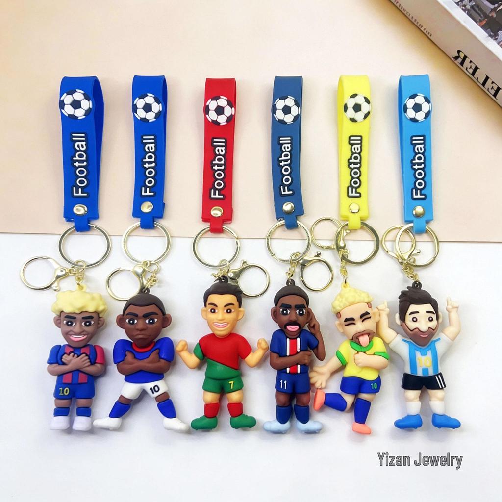 Portachiavi Ciondolo Fascino Atleta Stella del Calcio Cartone Animato