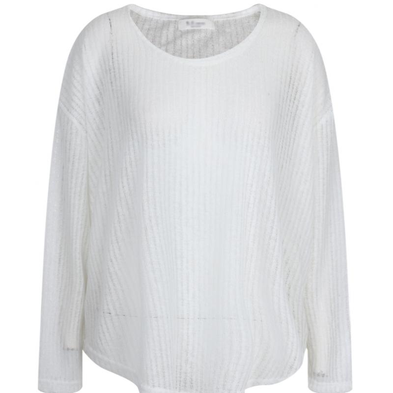 Shop   Women Round Neck Sheer Mesh Long Sleeve Layered Knit Tee Bygo Wkn 21247  