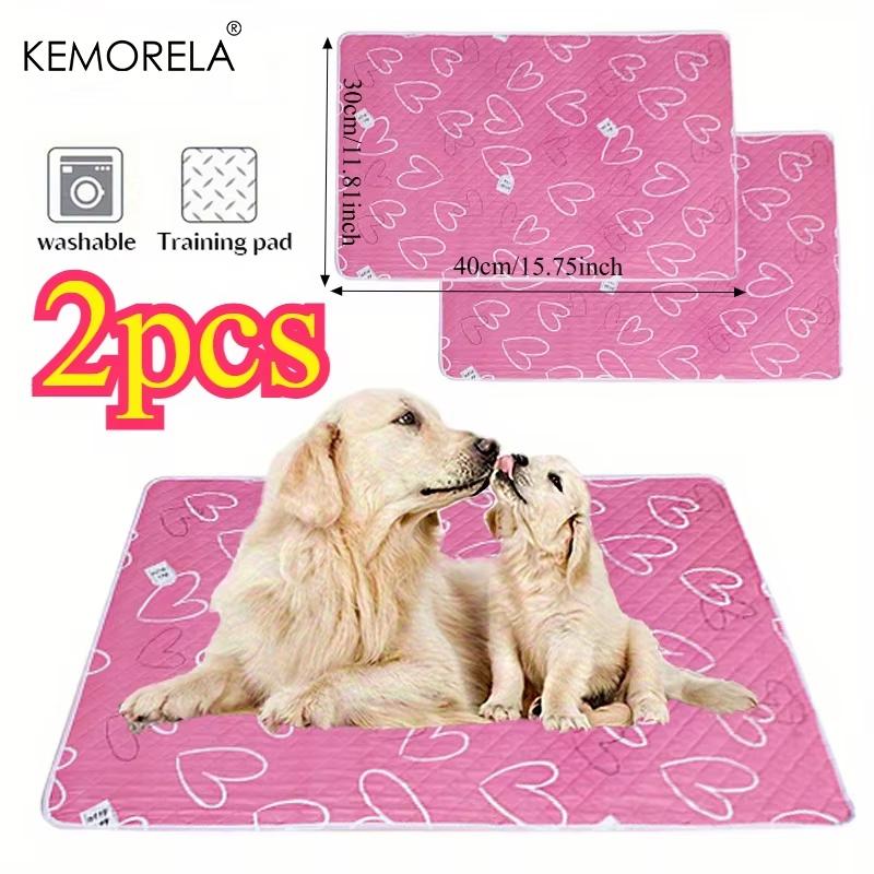 

2 шт. Очень большие многоразовые подкладки для мочи домашних животных, нескользящий легко моющийся коврик, машинная стирка, полиэстер для собак, кроликов, морских свинок, хомяков