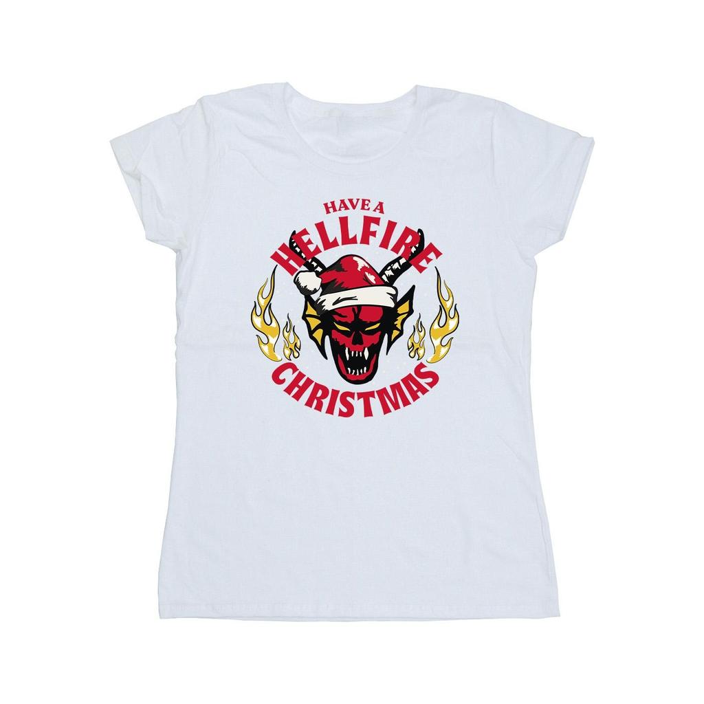 Netflix Womens/Ladies Stranger Things Hellfire Christmas Cotton T-Shirt