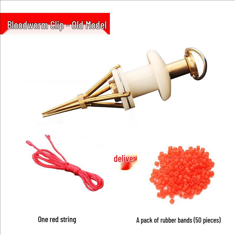 Red Worm Rubber Band Bait Clip, Available in Large and Small Sizes for Live Bait Clipping