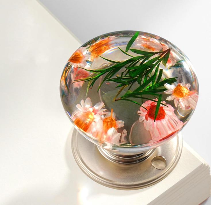 Vintage Round Cabinet Knobs Resin Crystal Drawer Cabinet Knobs Transparent Animal Epoxy Pull Handles for Wardrobe Dresser