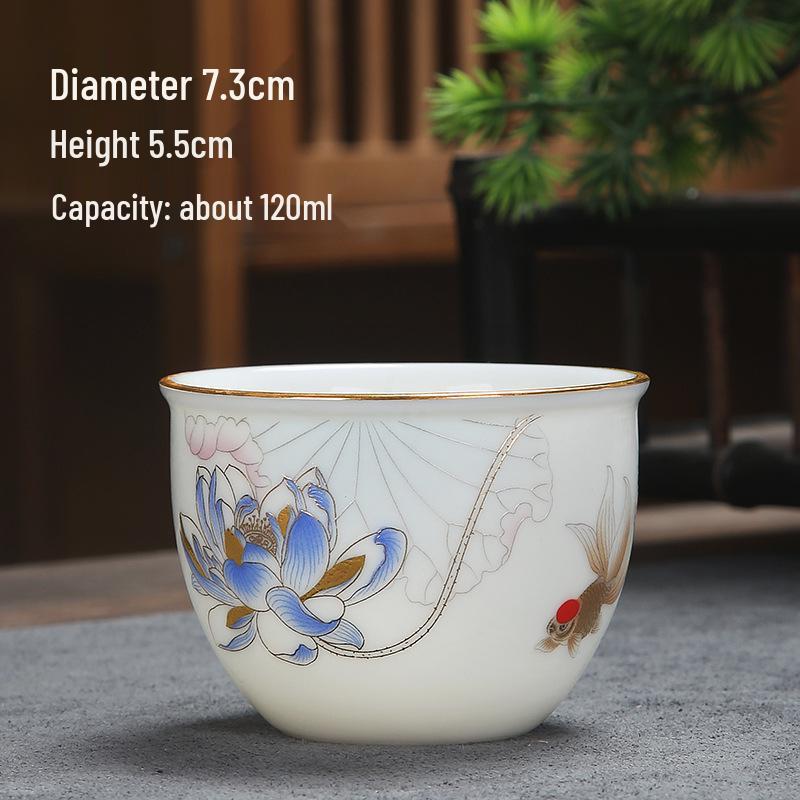 Sheep Fat Jade Porcelain Teacup: Chinese Ceramic Master Cup for Tea Tasting