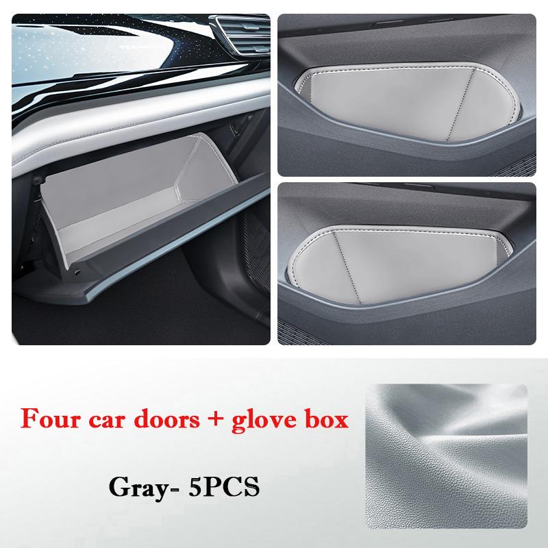 Car Door Slot Storage Pad Leather Door Groove Protective Mat Glove Box Storage Barrel for Volkswagen ID.4 Crozz ID.4 X 2025-2025