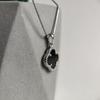Silver Pendant with Onyx, Cubic Zirconia (2208655)